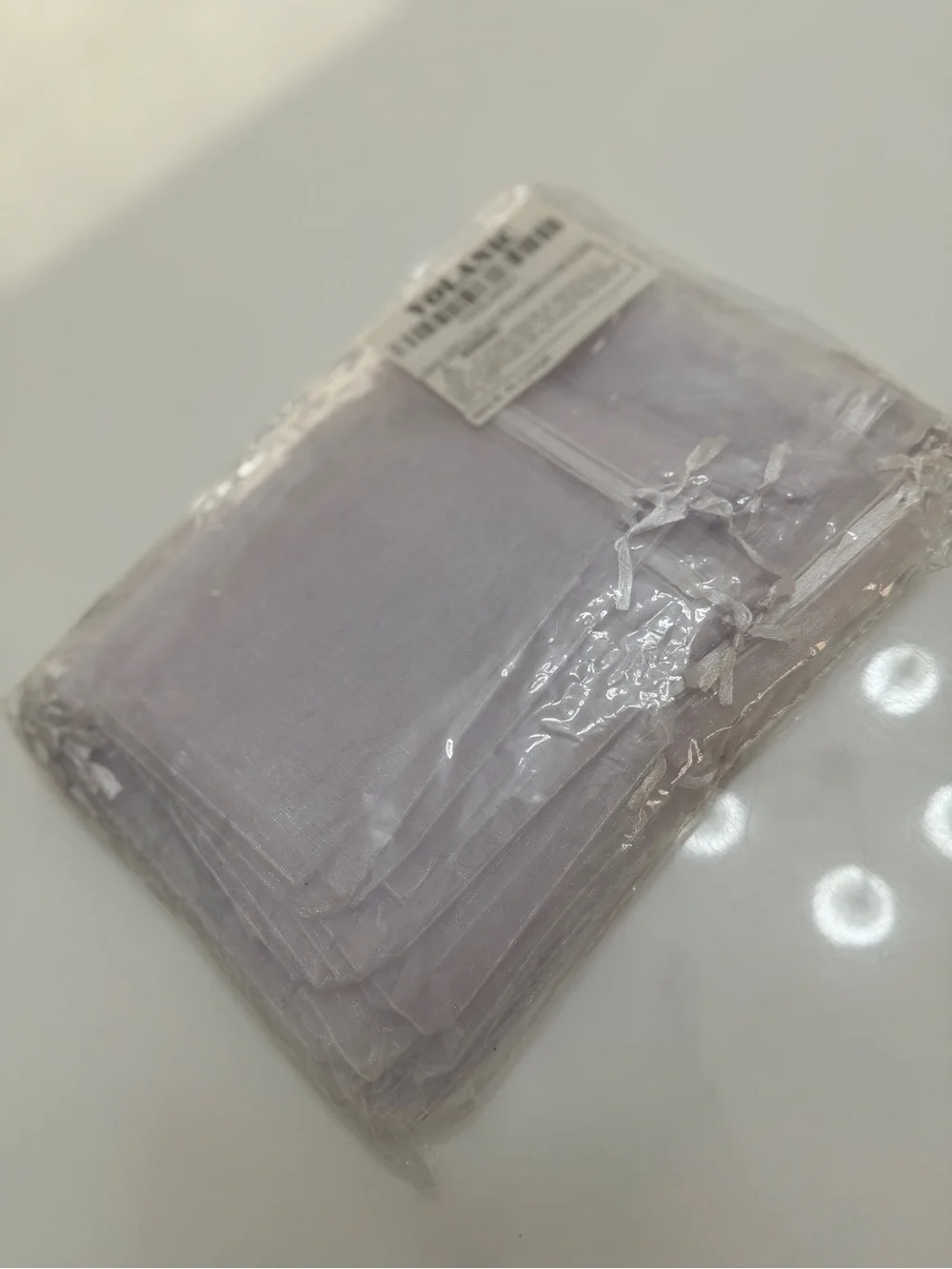 50 White Organza Drawstring Favor Bags
